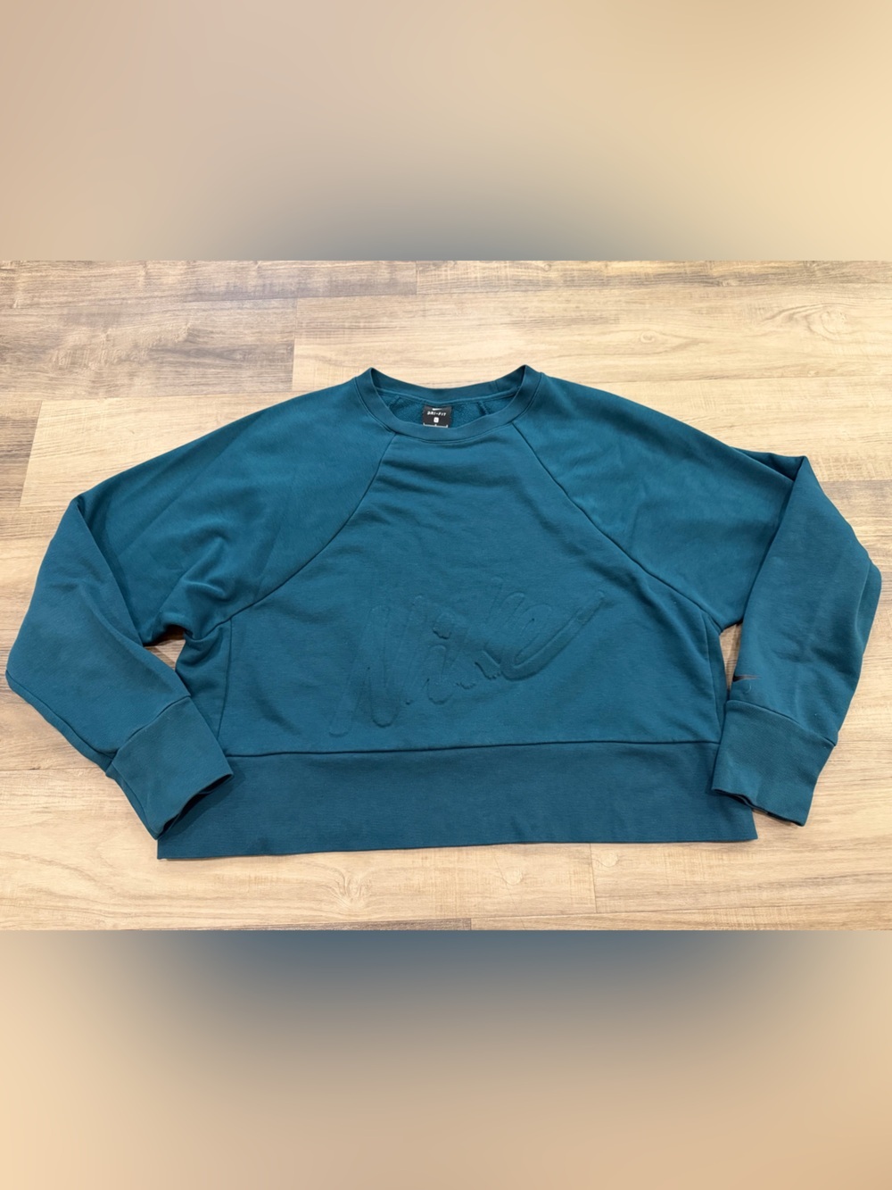 Nike Dri-FIT Get Fit Embossed Fleece Crewneck Sweatshirt Teal Green